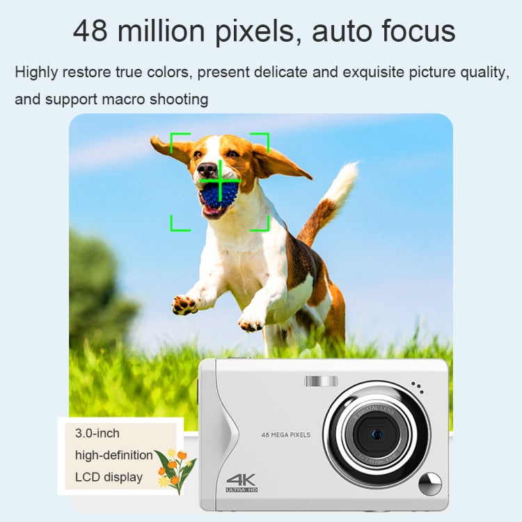 4K HD 3.0-Inch IPS Screen Autofocus HD Digital Camera, Black, White 4K HD 3.0-Inch IPS Screen Autofocus HD Digital Camera, Black, White